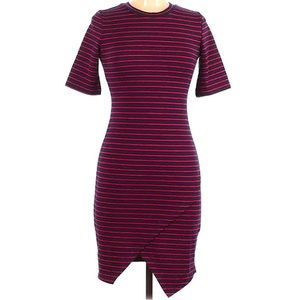 👗 Popular Basics Striped Casual Dress Red & Navy